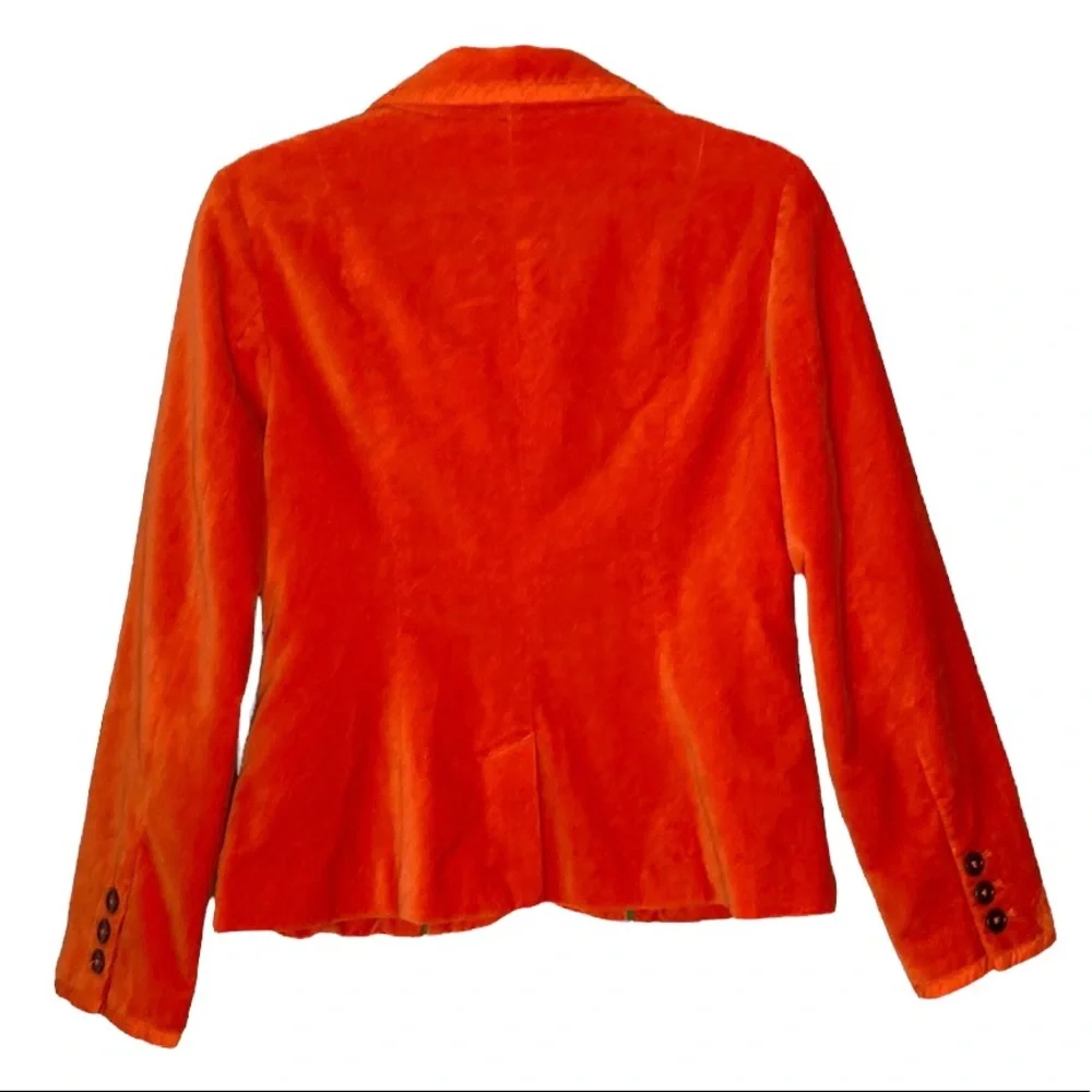 BODEN ORANGE VELVET 3 BUTTON BLAZER SZ 12 - Picture 2 of 11